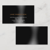 Black Grey Simple Plain Visitekaartje (Voorkant / Achterkant)