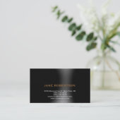 Black Grey Simple Plain Visitekaartje (Staand voorkant)