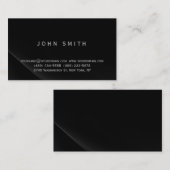 Black Grey Simple Plain Visitekaartje (Voorkant / Achterkant)