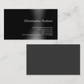 Black Grey Simple Plain Visitekaartje (Voorkant / Achterkant)