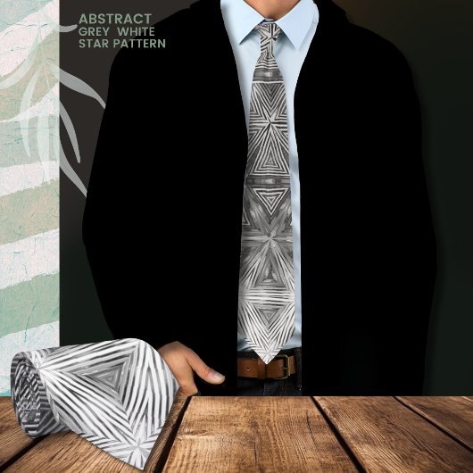 Black Grey Star Pattern Stropdas