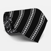 Black Grey Striped Boxes Mannen Stropdas (Opgerold)