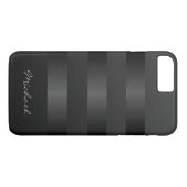 Black Grey Stripes Pattern Mannen Case-Mate iPhone Case (Achterkant (Horizontaal))
