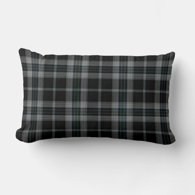 Black Grey Tartan Pset Kussen (Voorkant)