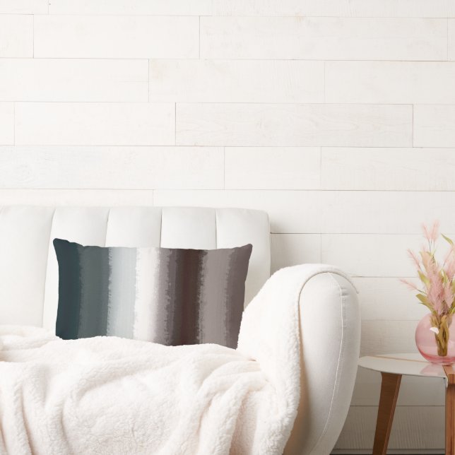 Black Grey Taupe Stripes Kussen (Bank)