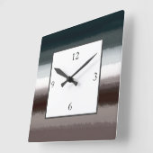 Black Grey Taupe Stripes Vierkante Klok (Hoek)