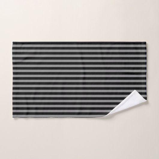 Black Grey Vertical Stripes Striped Pattern Chic Bad Handdoek (Handdoek)