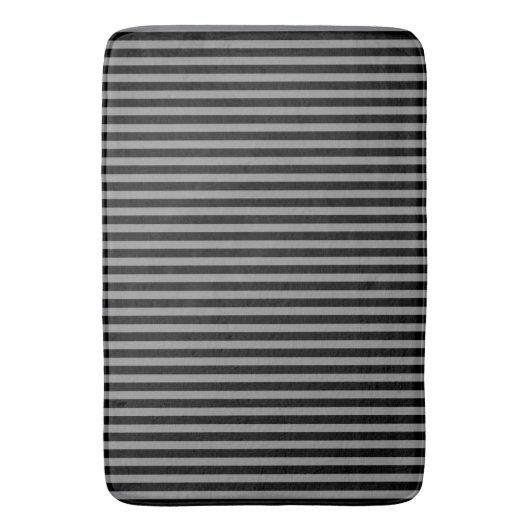 Black Grey Vertical Stripes Striped Pattern Chic Badmat (Voorkant Verticaal)