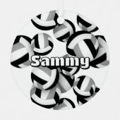 Black Grey volleyballen Een atleet naam KeeSake Metalen Ornament (Voorkant)
