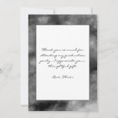 Black Grey Waterverf Afstuderen Foto Bedankkaart (Achterkant)