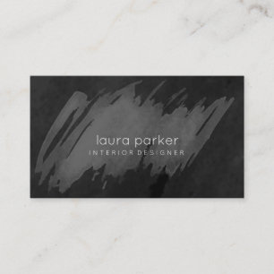 Black Grey Waterverf Splatter Abstract Modern Visitekaartje