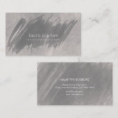 Black Grey Waterverf Splatter Stone Modern Visitekaartje (Voorkant / Achterkant)
