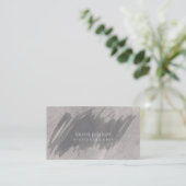 Black Grey Waterverf Splatter Stone Modern Visitekaartje (Staand voorkant)