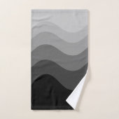 Black Grey Wavey Stripe Modern Bad Handdoek (Handdoek)