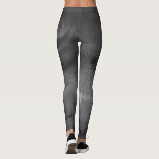 Black Grey White Abstract Dance Leggings (Achterkant)