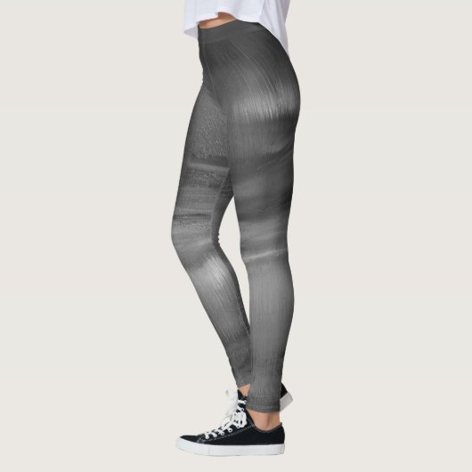 Black Grey White Abstract Dance Leggings (Links)