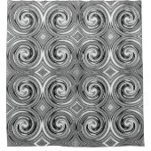 Black Grey White Abstract Swirl Pattern Douchegordijn (Voorkant)