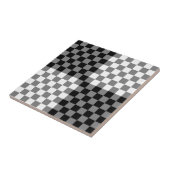 Black Grey White Check Tile Pattern of Sports Tegeltje (Zijkant)