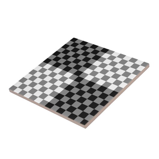 Black Grey White Check Tile Pattern of Sports Tegeltje (Zijkant)