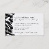 Black Grey & White Hair Salon Tools Visitekaartje (Achterkant)