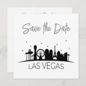 Black Grey White Las Vegas Wedding Save the Date Kaart (Voorkant / Achterkant)