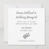 Black Grey White Las Vegas Wedding Save the Date Kaart (Achterkant)