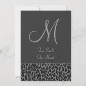 Black Grey White Leopard Wedding Invitation Kaart (Achterkant)