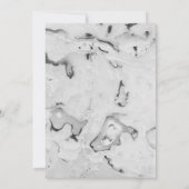 Black Grey White Marble Mardruged Wedding Invitati Kaart (Achterkant)