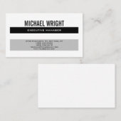 Black Grey White Modern Plain Simple Minimalist Visitekaartje (Voorkant / Achterkant)