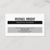 Black Grey White Modern Plain Simple Minimalist Visitekaartje (Voorkant)