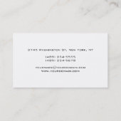 Black Grey & White Simple Charming Visitekaartje (Achterkant)