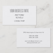 Black Grey & White Simple Charming Visitekaartje (Voorkant / Achterkant)