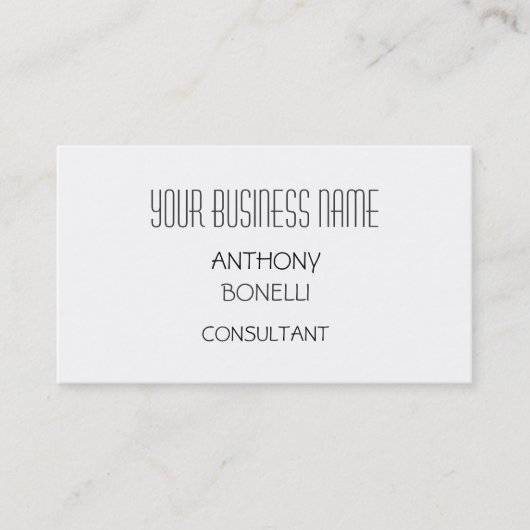 Black Grey & White Simple Charming Visitekaartje (Voorkant)