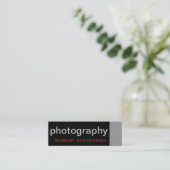 Black Grey White Skinny Photographer Visitekaartje (Staand voorkant)