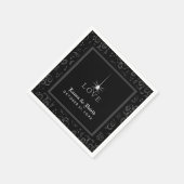 Black Grey & White Spider LOVE Halloween bruiloft Servetten (Hoek)