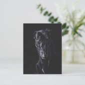 Black Greyhound Dog Art Briefkaart (Staand voorkant)