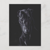 Black Greyhound Dog Art Briefkaart (Voorkant)