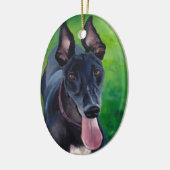 Black Greyhound Dog Art Ornament (Links)