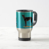 Black Greyhound Dog Art Travel Mug Reisbeker (Voorkant rechts)
