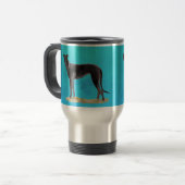 Black Greyhound Dog Art Travel Mug Reisbeker (Voorkant links)