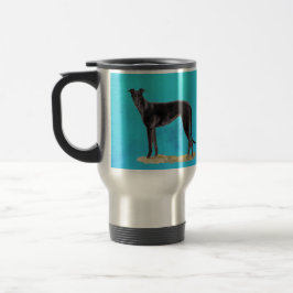 Black Greyhound Dog Art Travel Mug Reisbeker