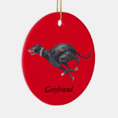 Black Greyhound op Red Dog Art Ornament (Rechts)