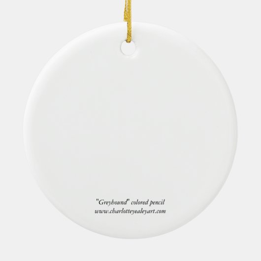 Black Greyhound op Red Dog Art Ornament (Achterkant)