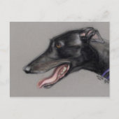 Black Greyhound Original Dog Art Briefkaart (Voorkant)