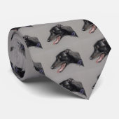 Black greyhound Original Dog Art Stropdas (Opgerold)