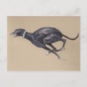 Black Greyhound Running Dog Art Briefkaart (Voorkant)