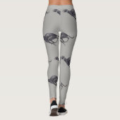 Black Greyhound Running Dog Art Leggings (Achterkant)