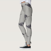 Black Greyhound Running Dog Art Leggings (Links)