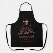 Black Grill Master Opa Gepersonaliseerd Schort (Voorkant)