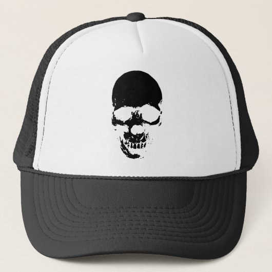 Black Grim Reaper Skull Trucker Pet (Voorkant)